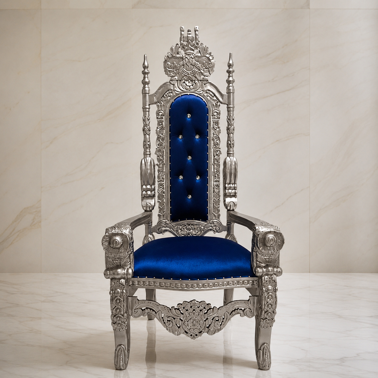 Silla trono con flores del rey David
