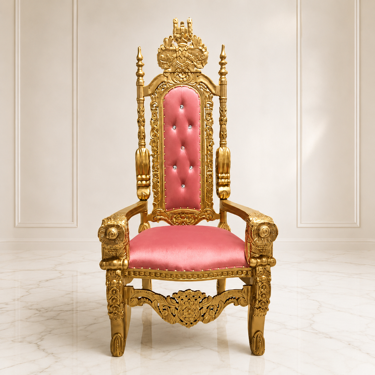 Silla trono con flores del rey David