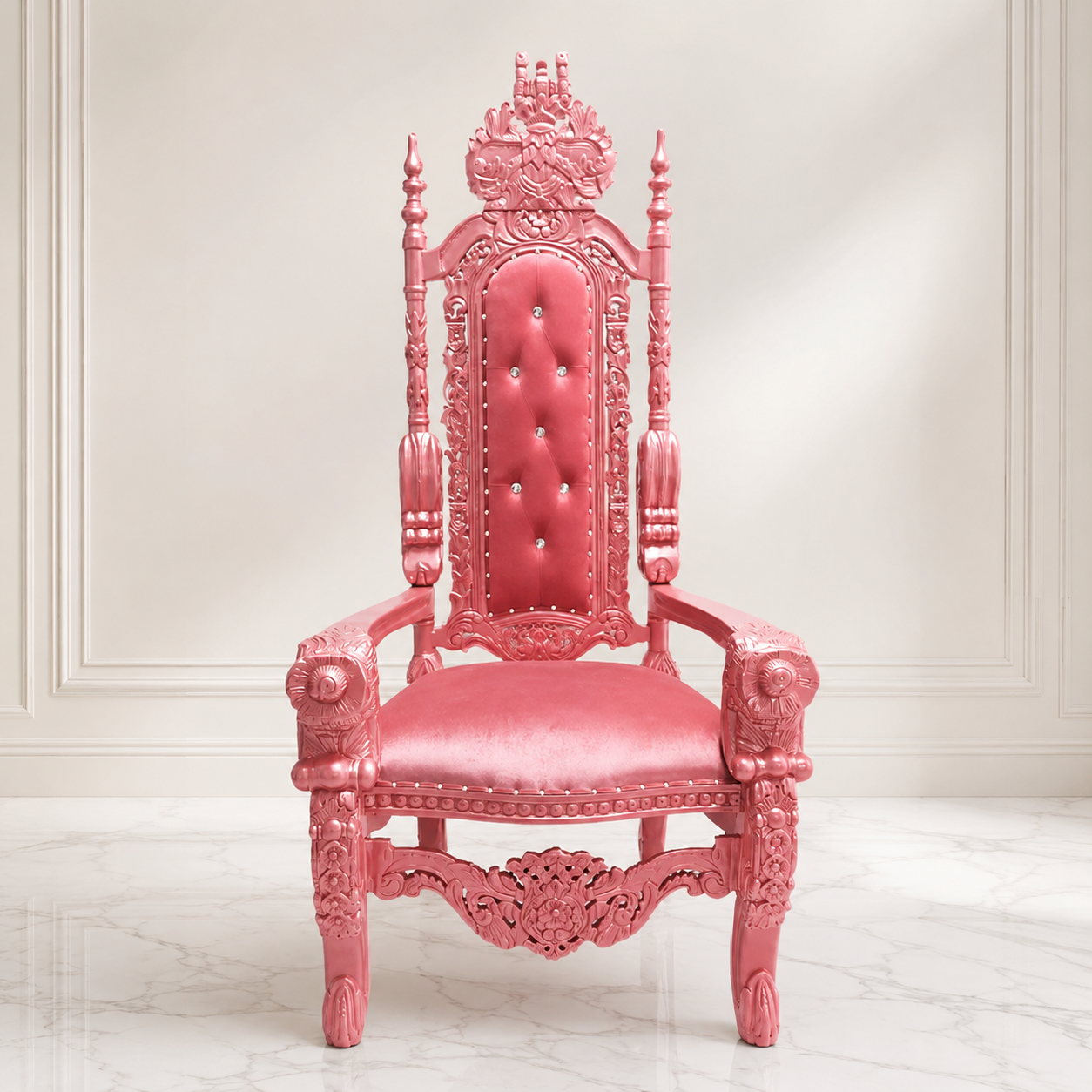 Silla trono con flores del rey David