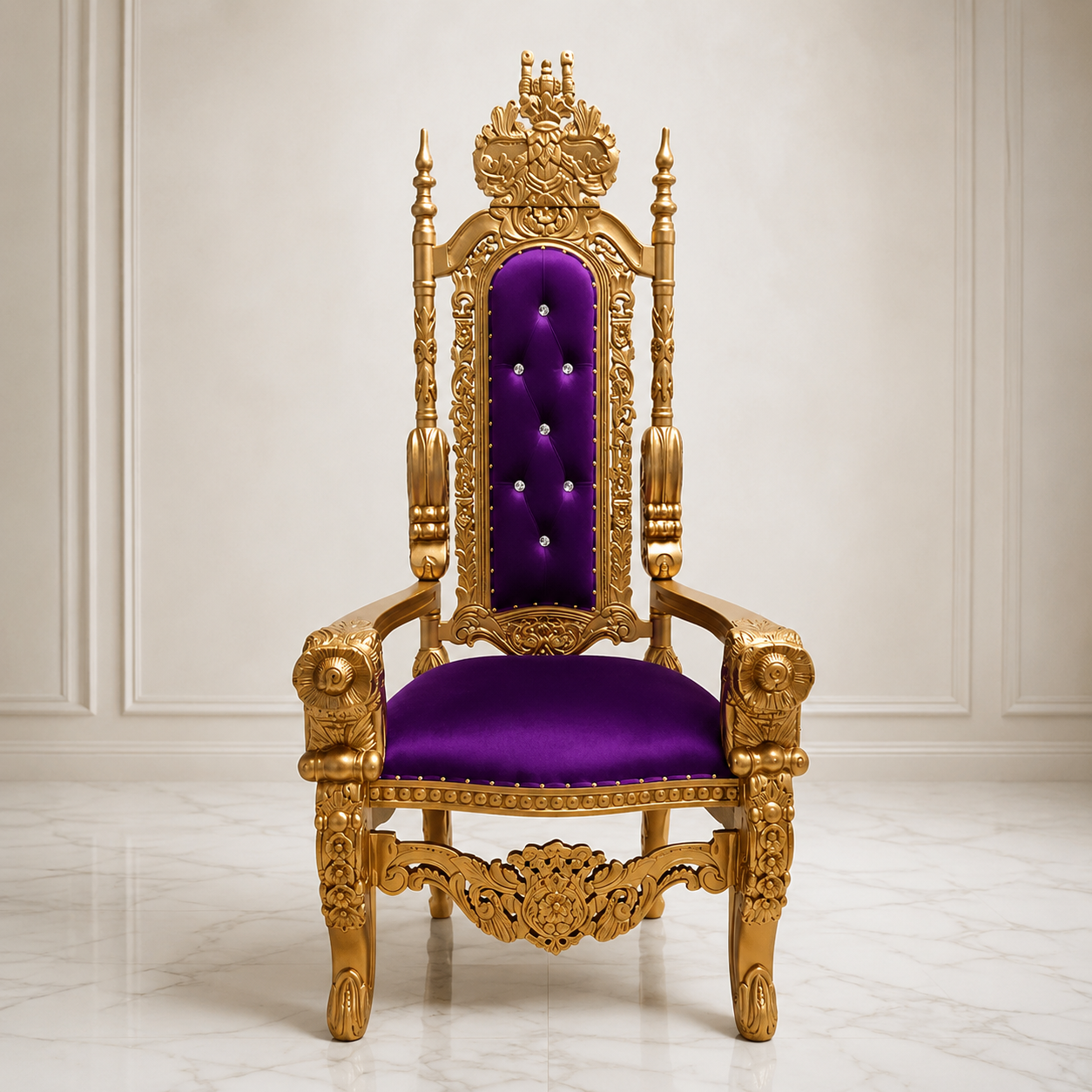Silla trono con flores del rey David