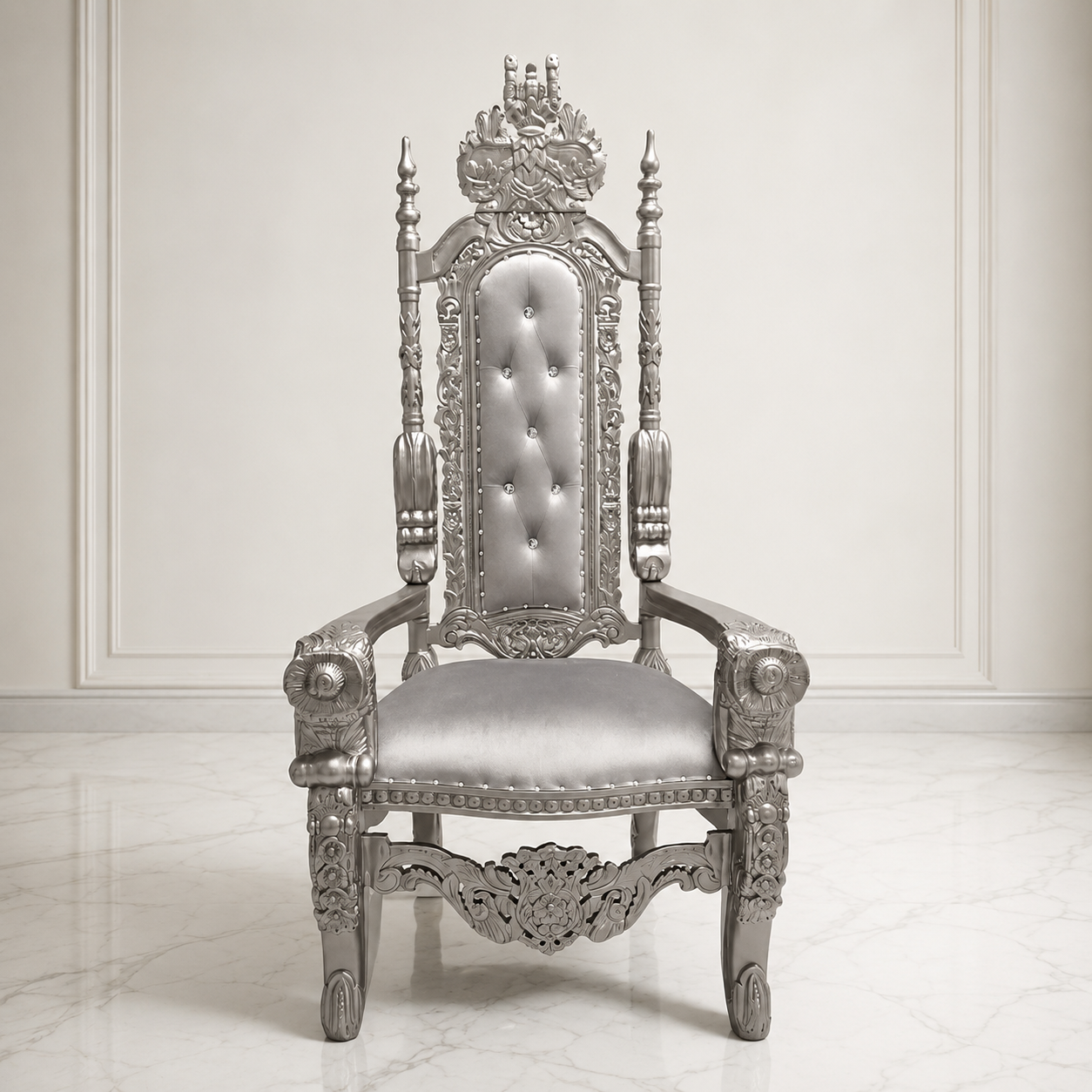 Silla trono con flores del rey David
