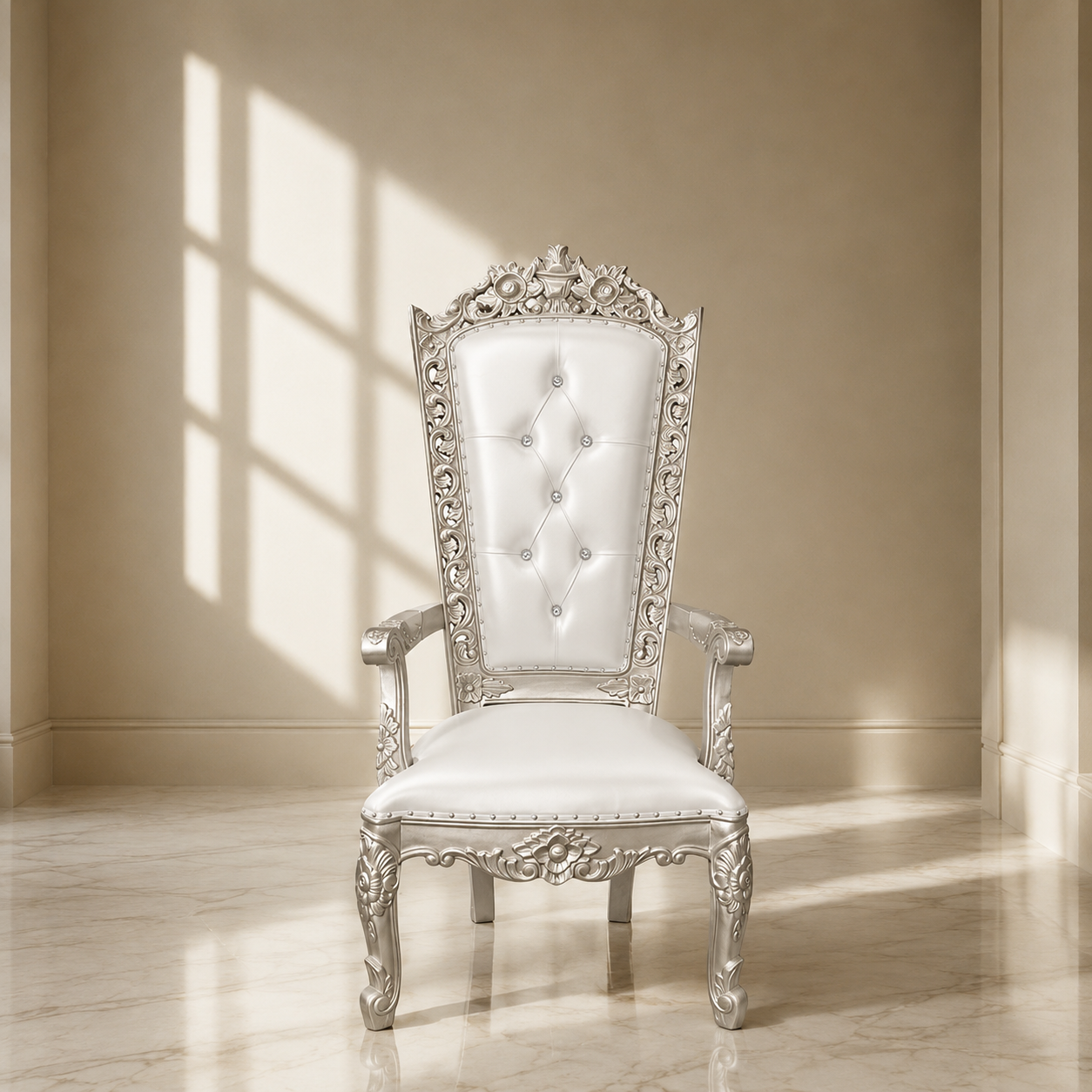 Silla del trono “Reina Raquel” - Negro / Dorado