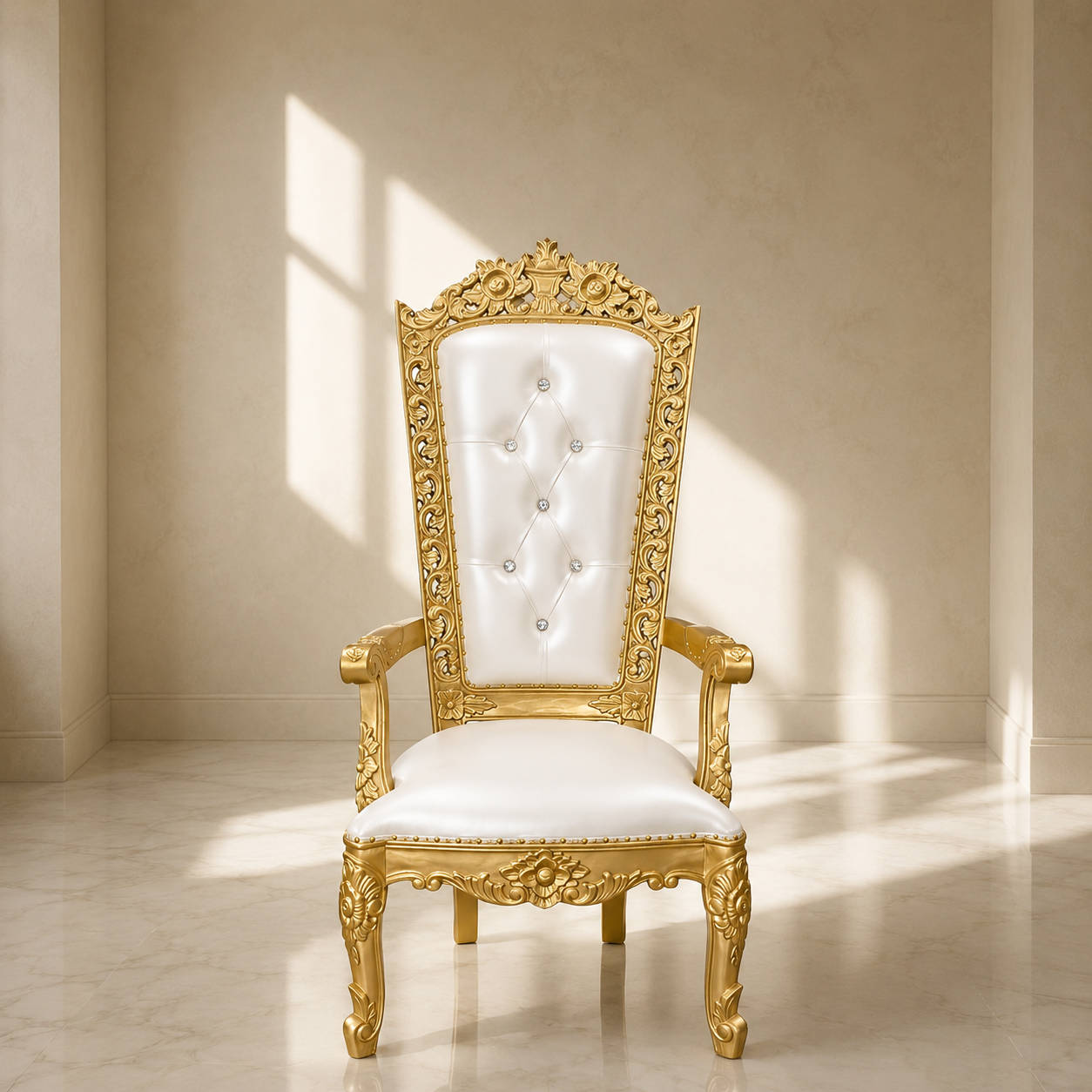 Silla del trono “Reina Raquel” - Negro / Dorado