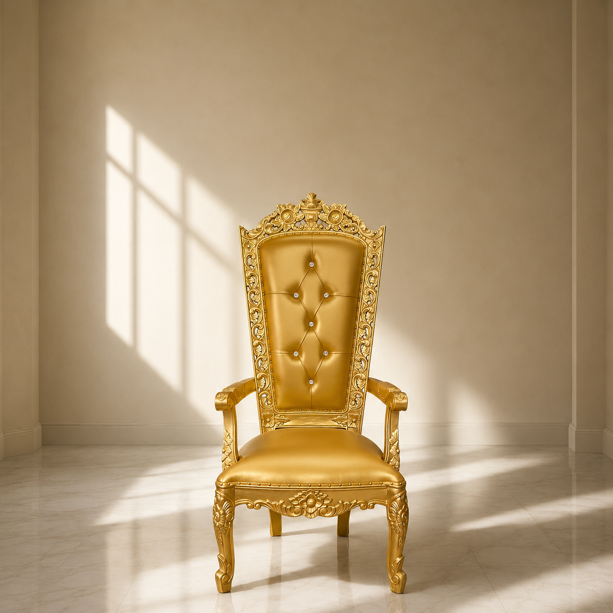 Silla del trono “Reina Raquel” - Negro / Dorado