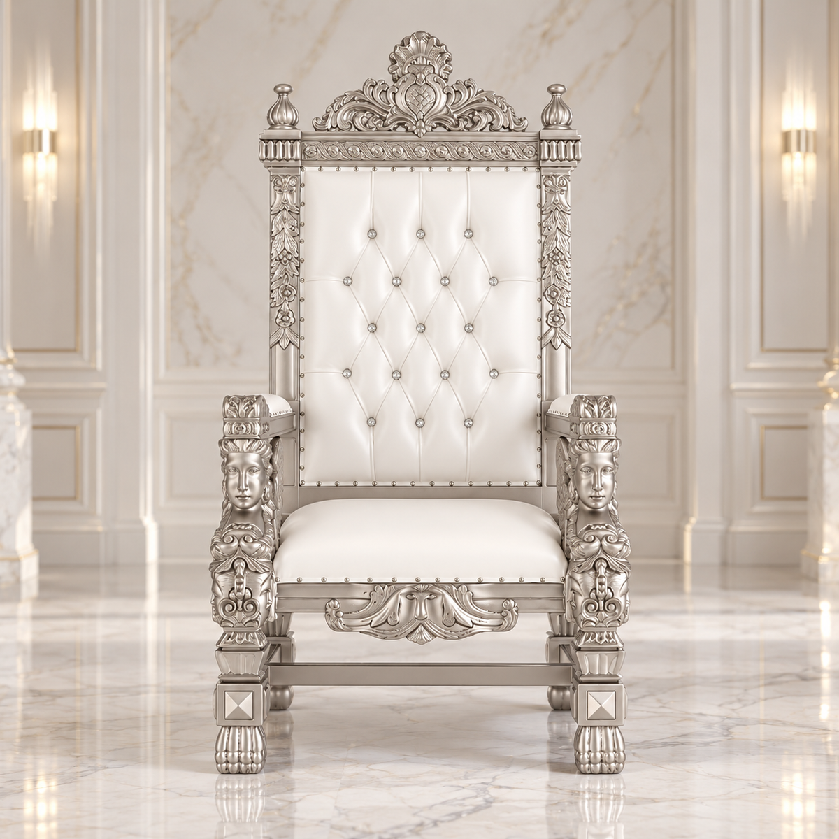 King Samuel Angelic Face Throne Chair