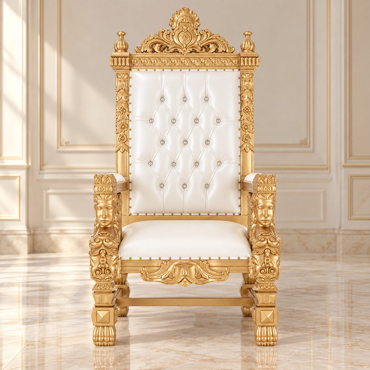 King Samuel Angelic Face Throne Chair