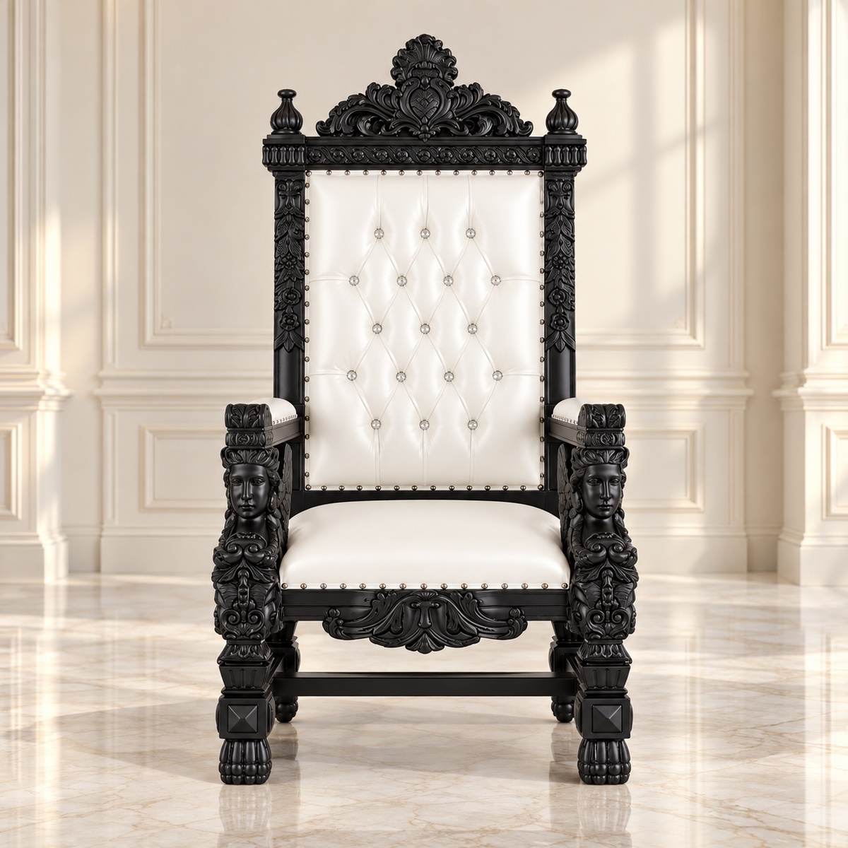 King Samuel Angelic Face Throne Chair