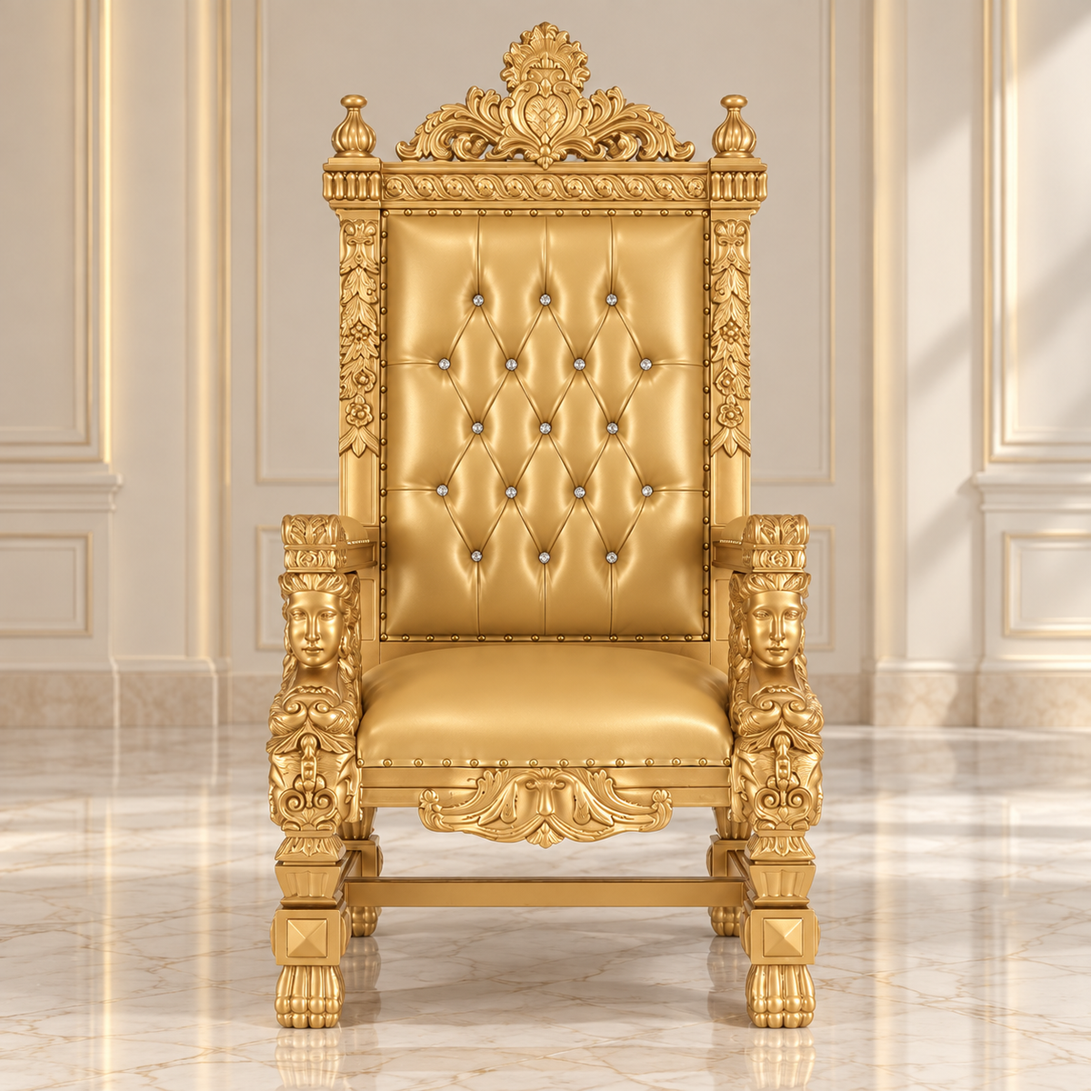 King Samuel Angelic Face Throne Chair