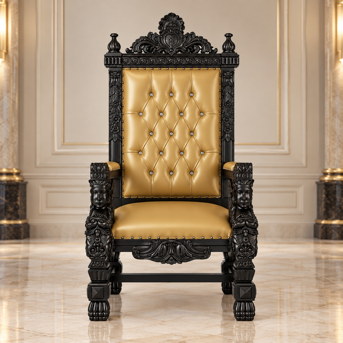King Samuel Angelic Face Throne Chair