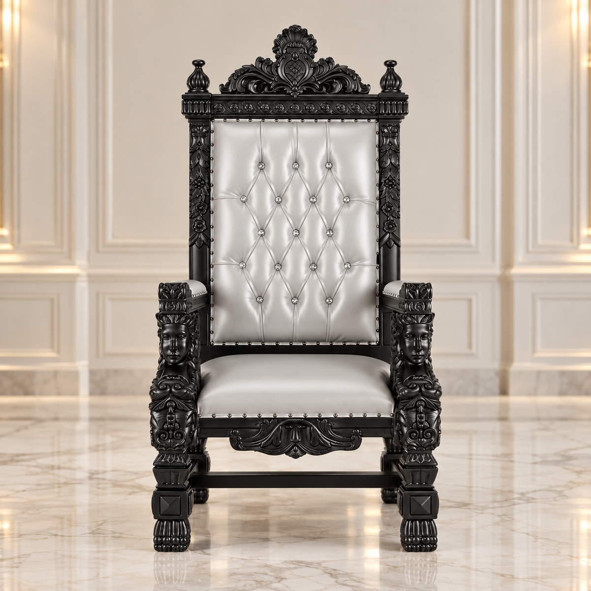 King Samuel Angelic Face Throne Chair