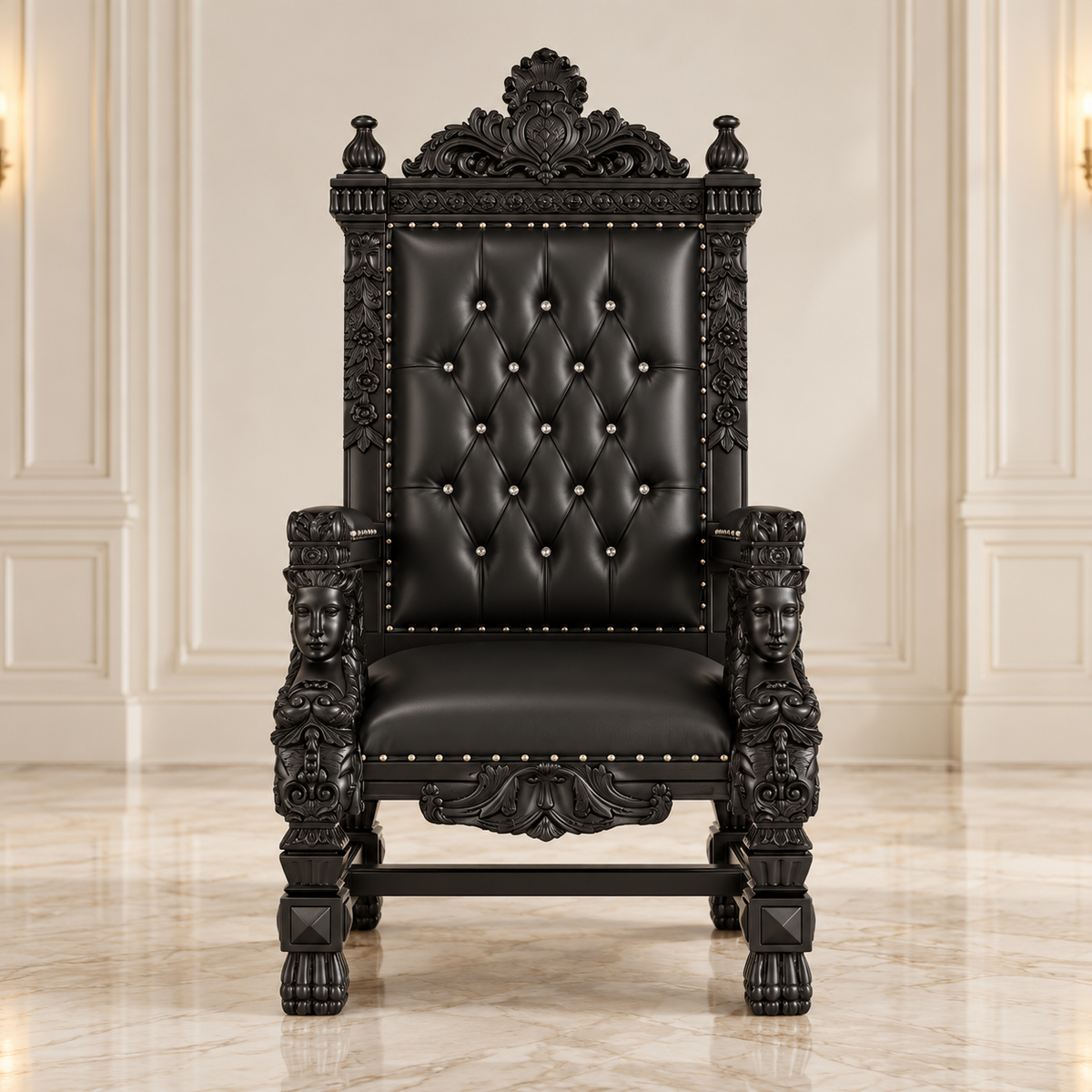 King Samuel Angelic Face Throne Chair