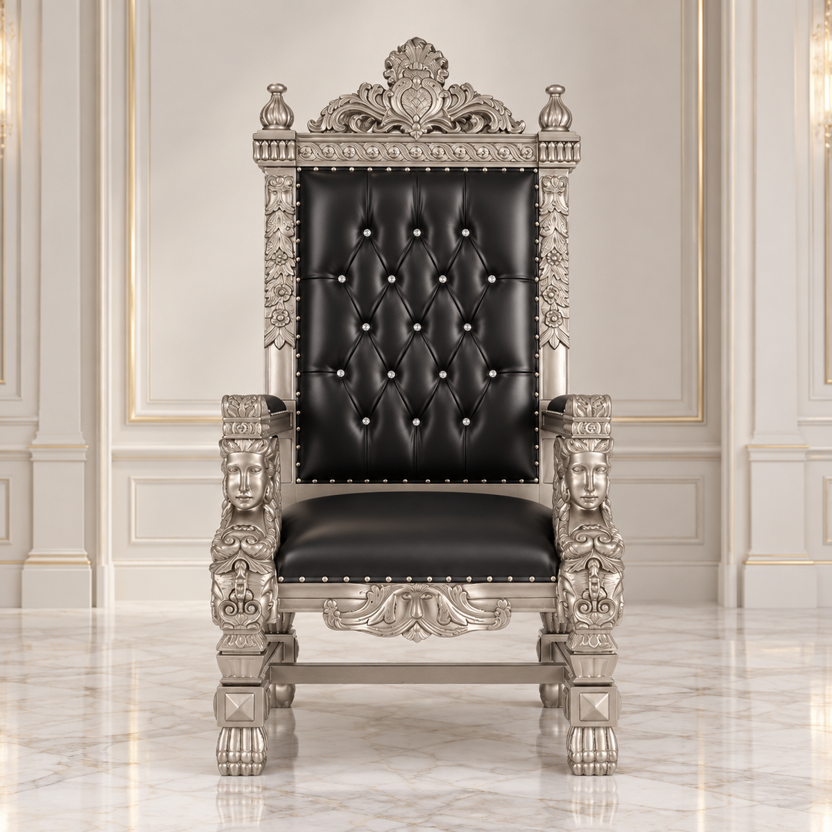 King Samuel Angelic Face Throne Chair