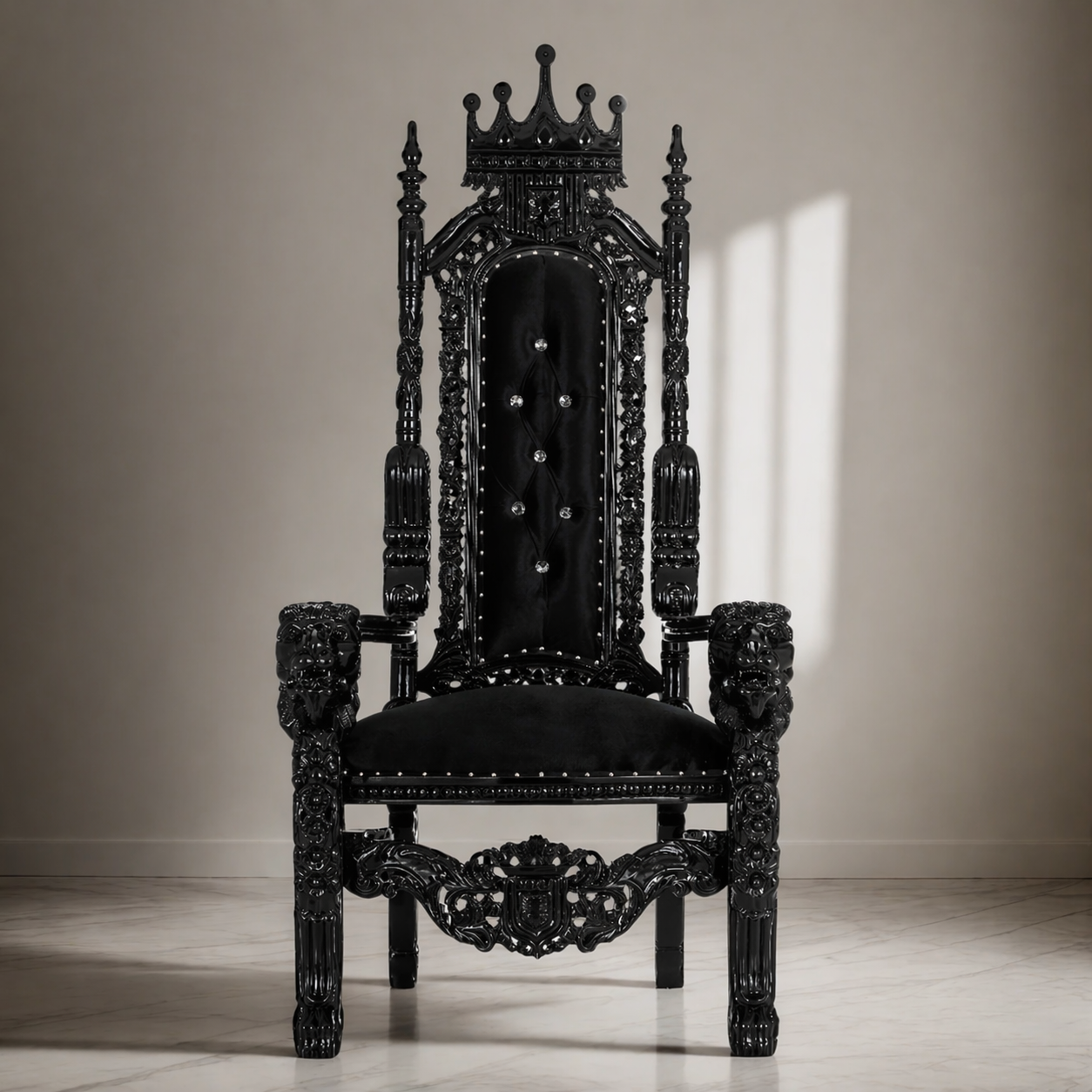 King David Crown Throne Chair - Velvet
