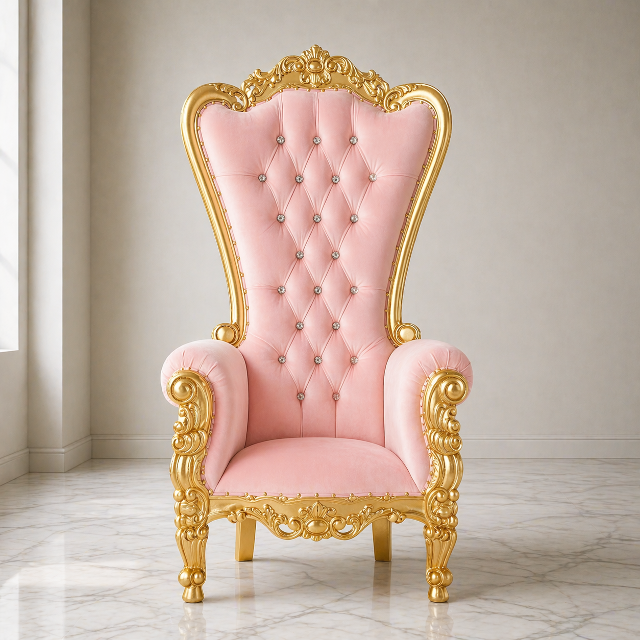 Queen Tiffany Throne Chair - Velvet