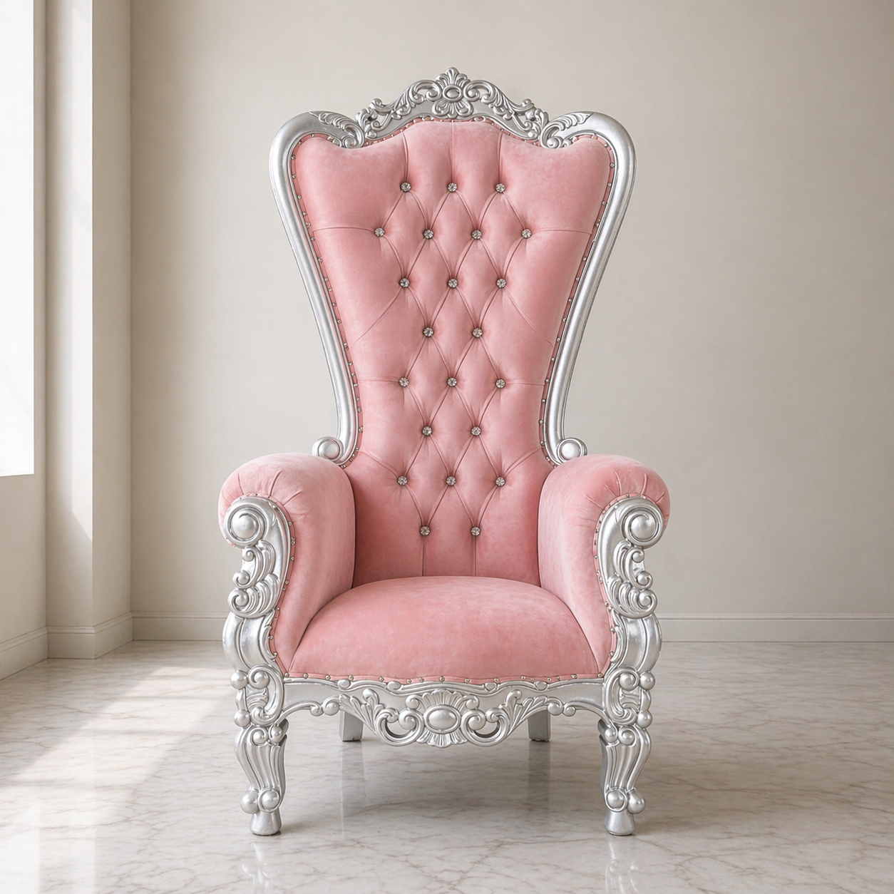 Queen Tiffany Throne Chair - Velvet