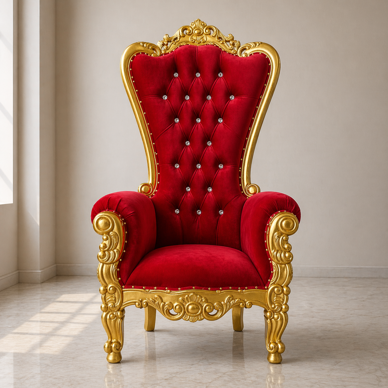 Queen Tiffany Throne Chair - Velvet