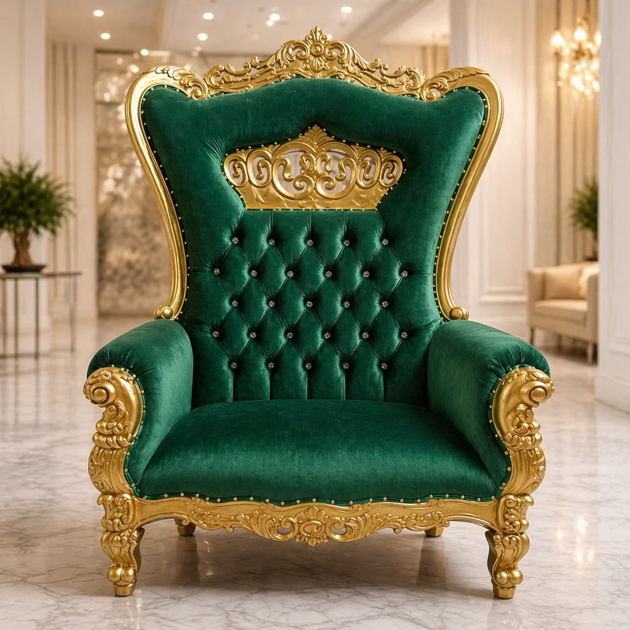Crown Tiffany Extra Wide Throne Chair
