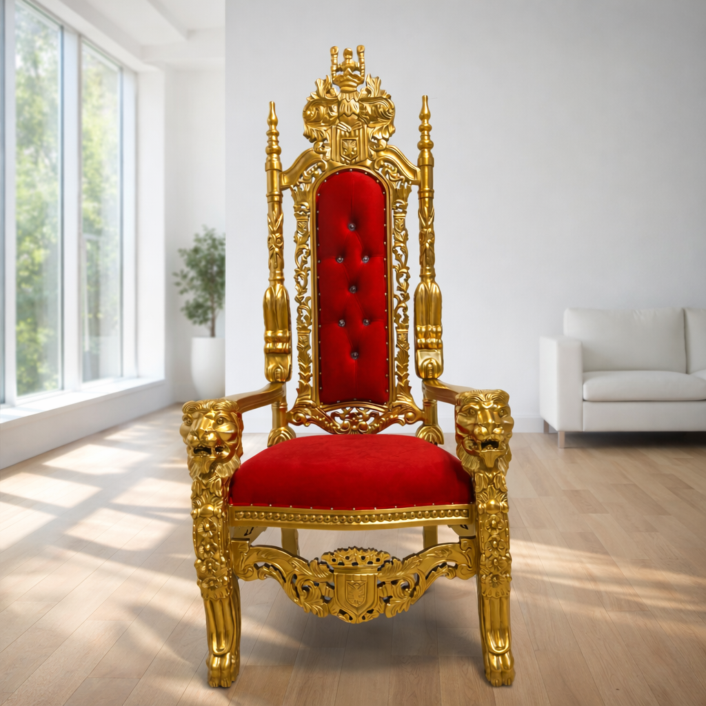 King David Lion Throne Chair - Velvet