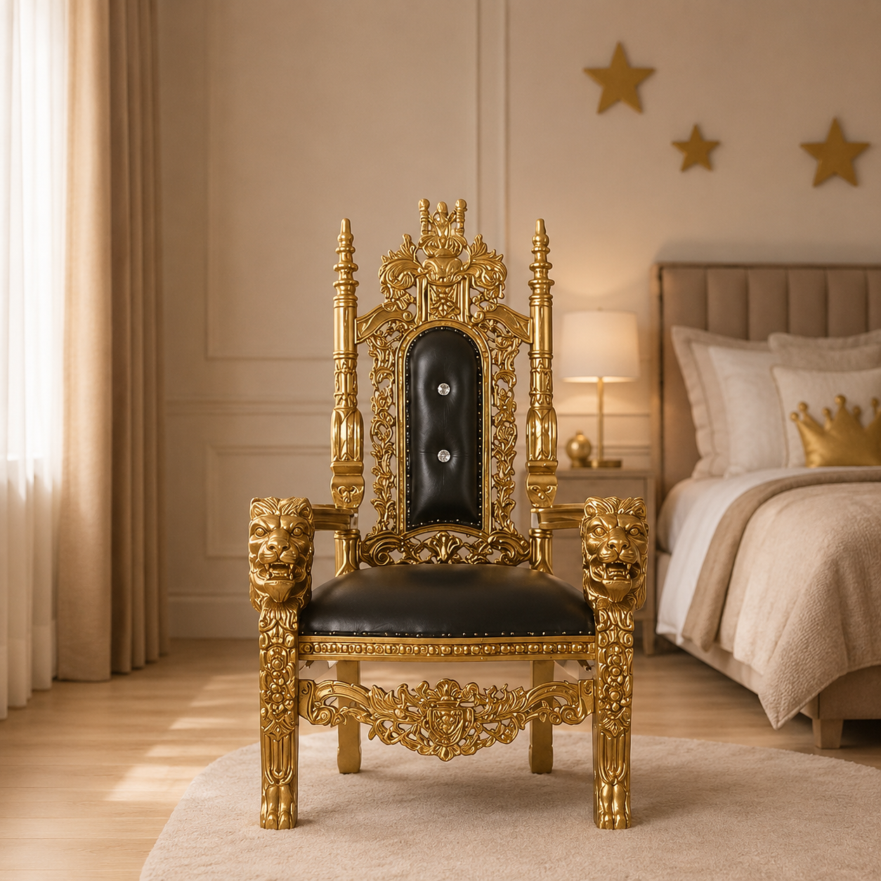 Mini King David Lion Throne Chair