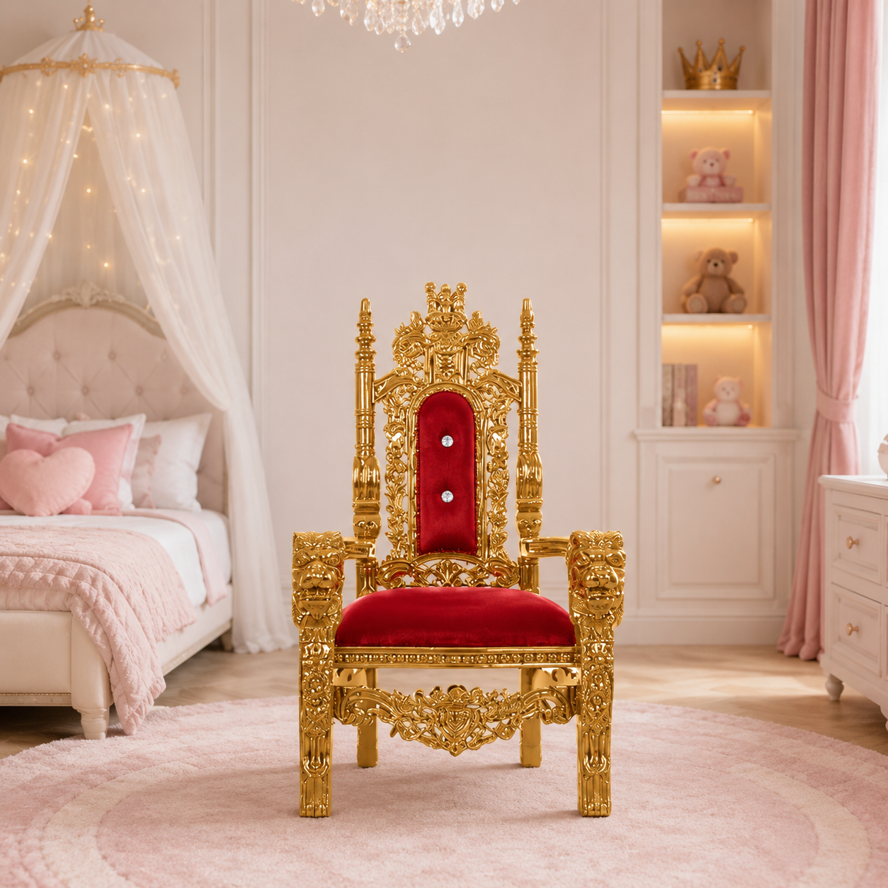 Mini King David Lion Throne Chair