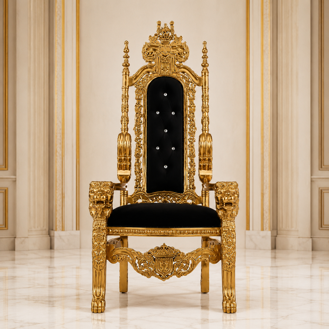 King David Lion Throne Chair - Velvet