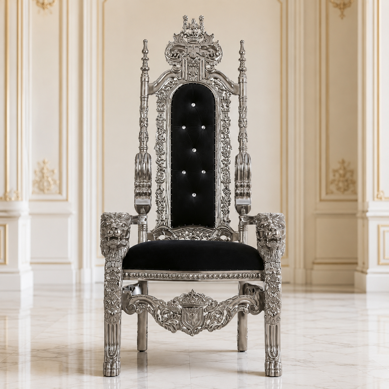 King David Lion Throne Chair - Velvet
