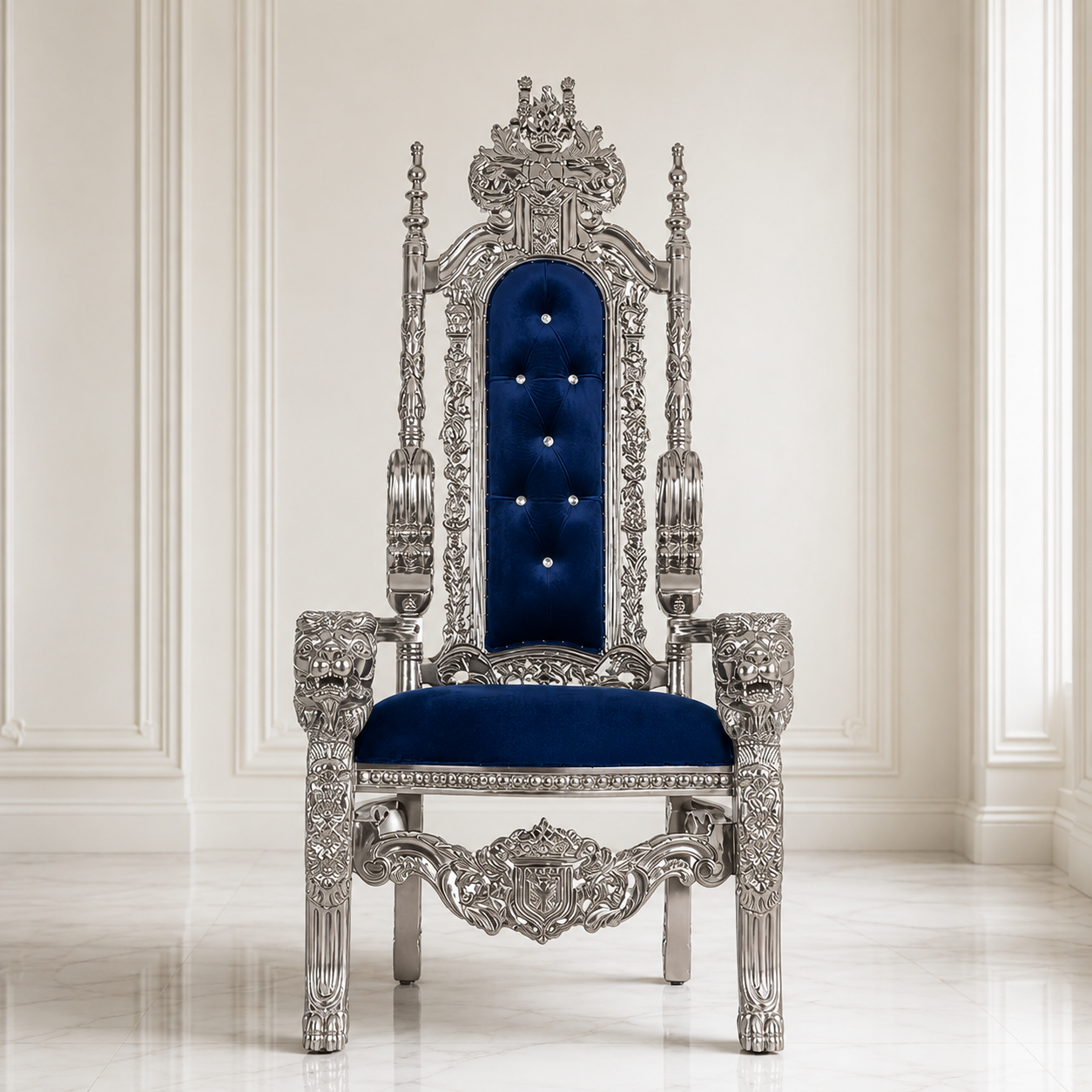 King David Lion Throne Chair - Velvet