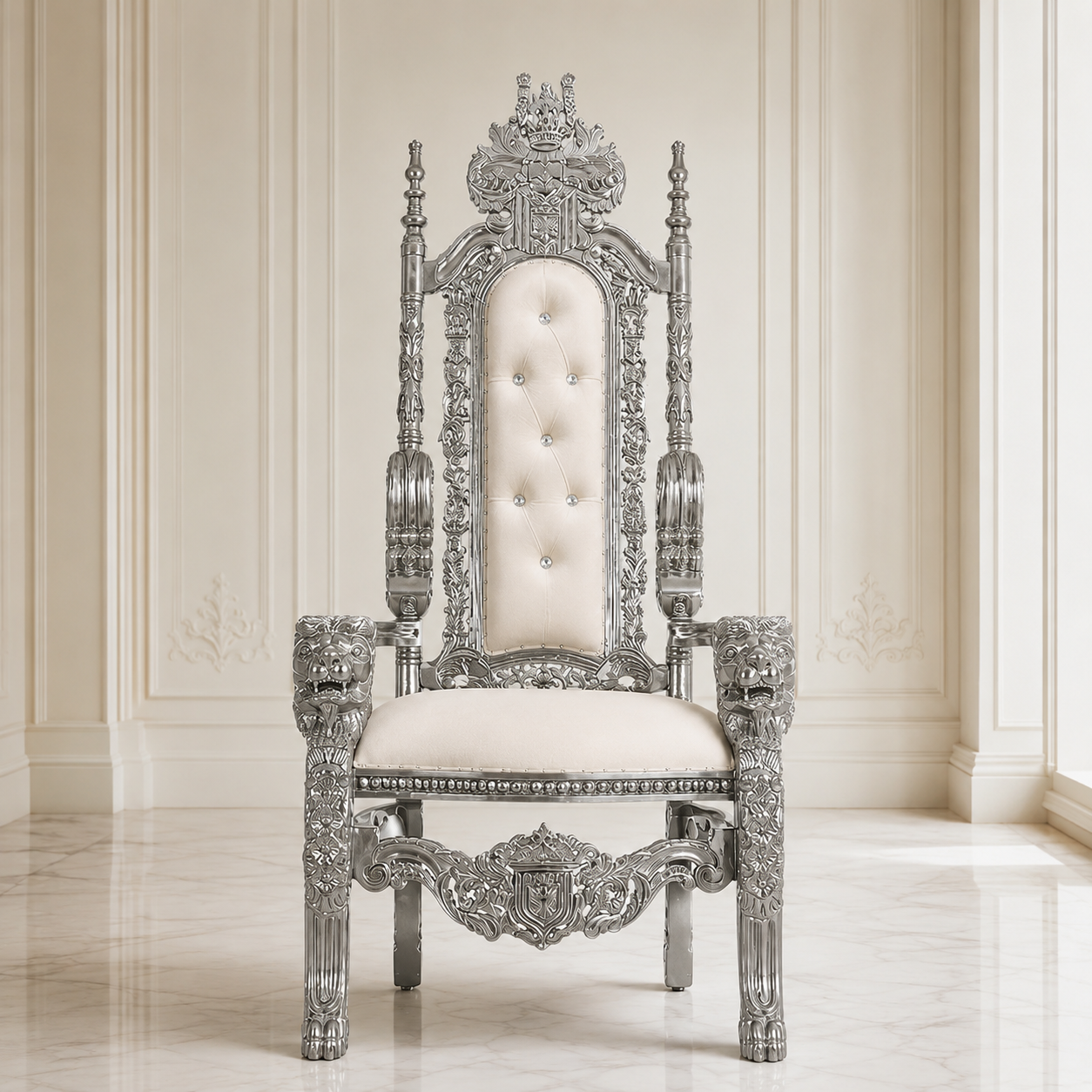 King David Lion Throne Chair - Velvet