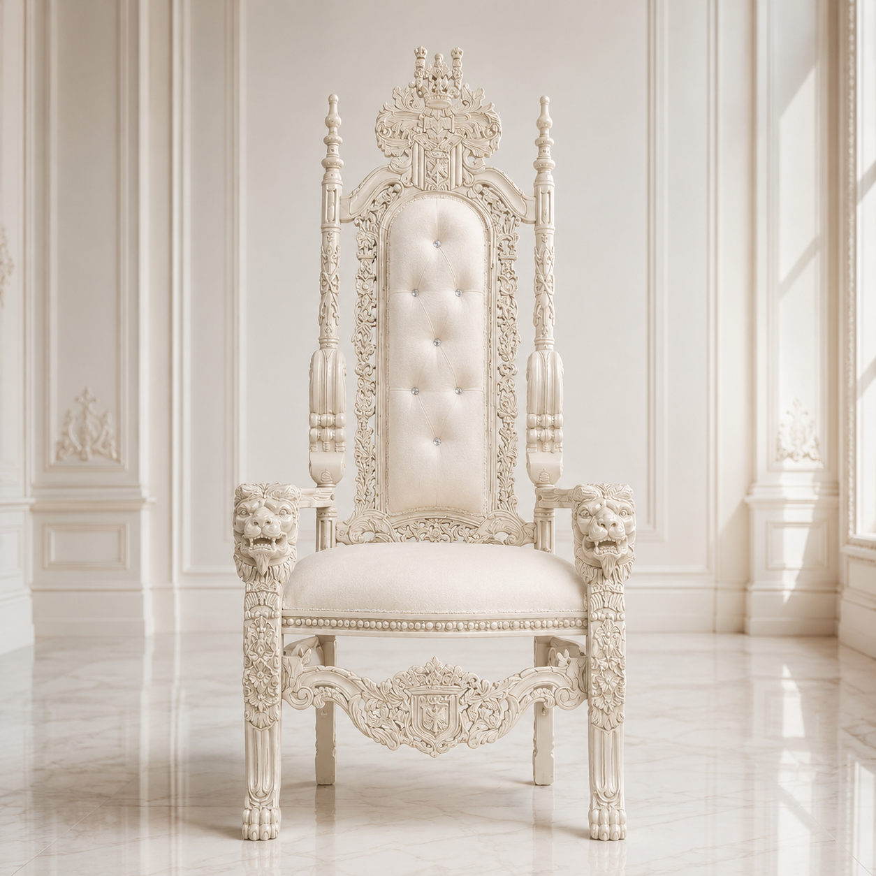 King David Lion Throne Chair - Velvet