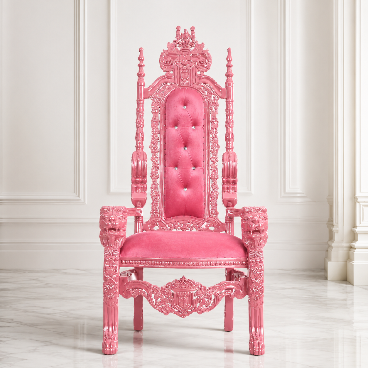 King David Lion Throne Chair - Velvet
