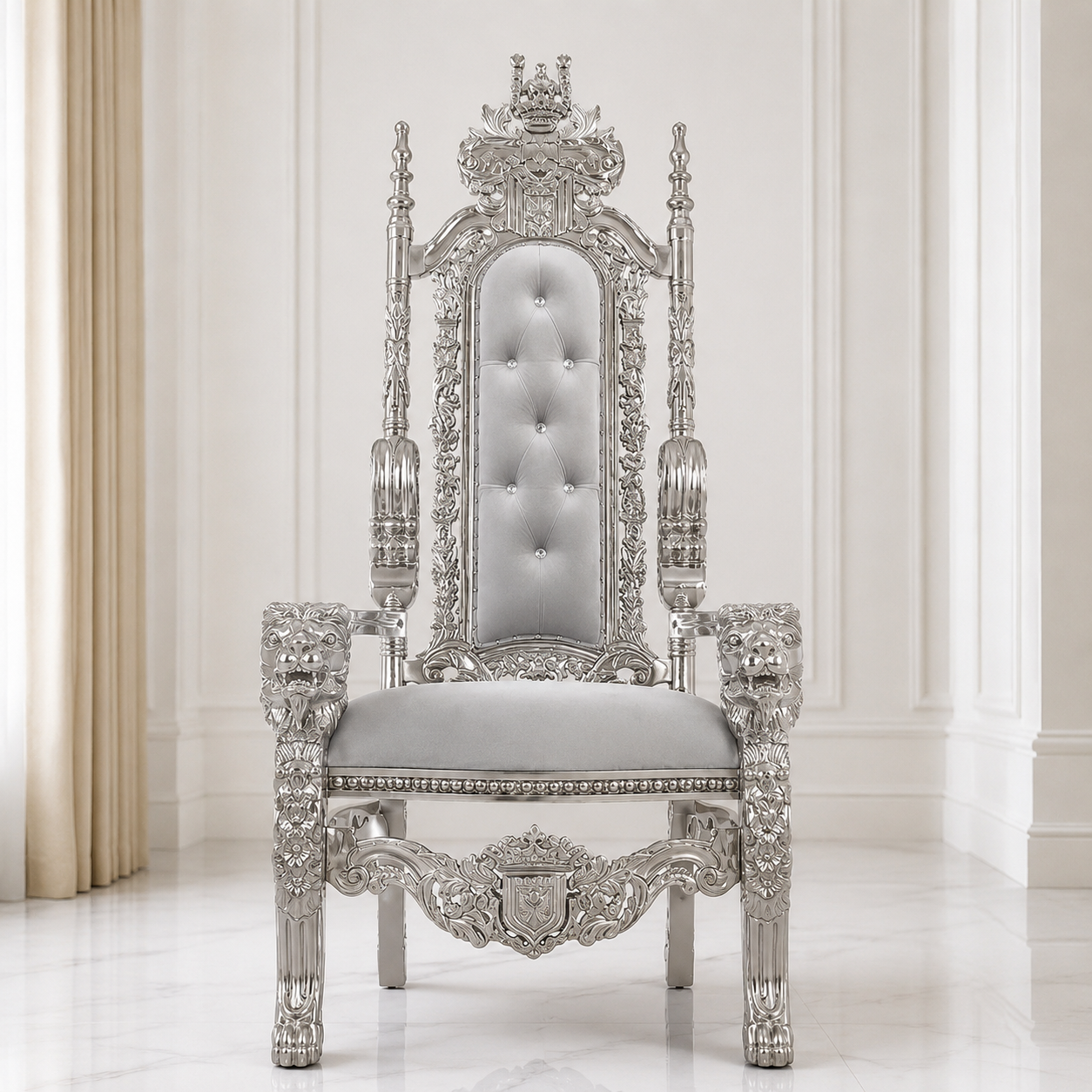 King David Lion Throne Chair - Velvet