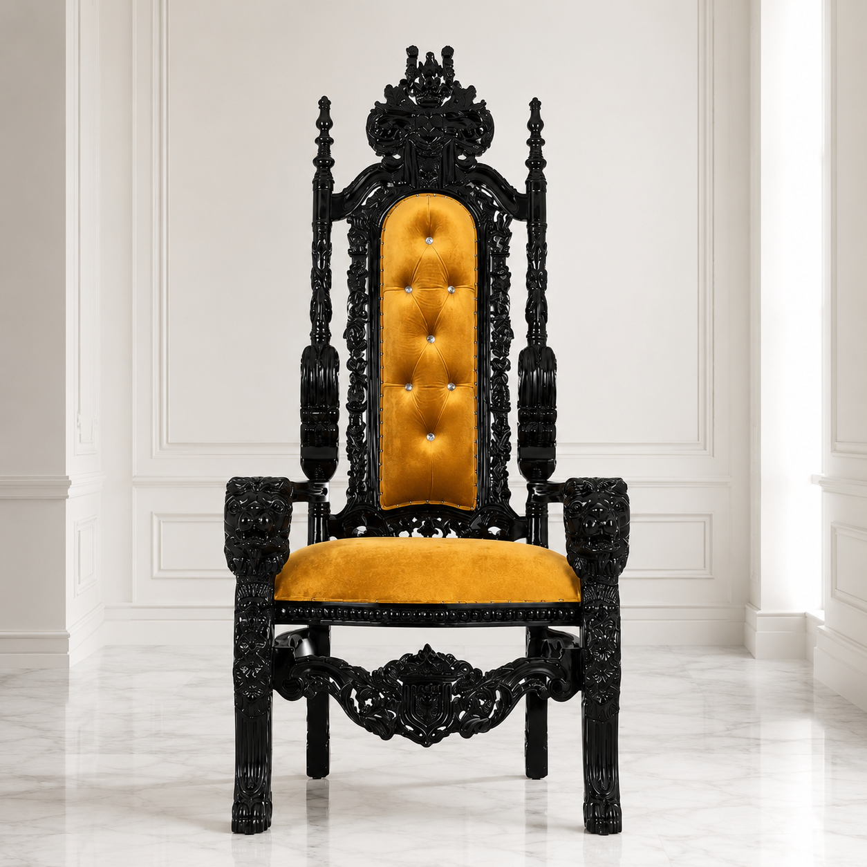 King David Lion Throne Chair - Velvet