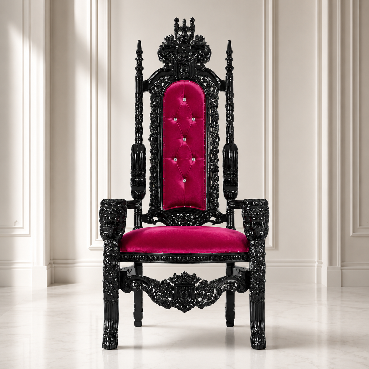 King David Lion Throne Chair - Velvet