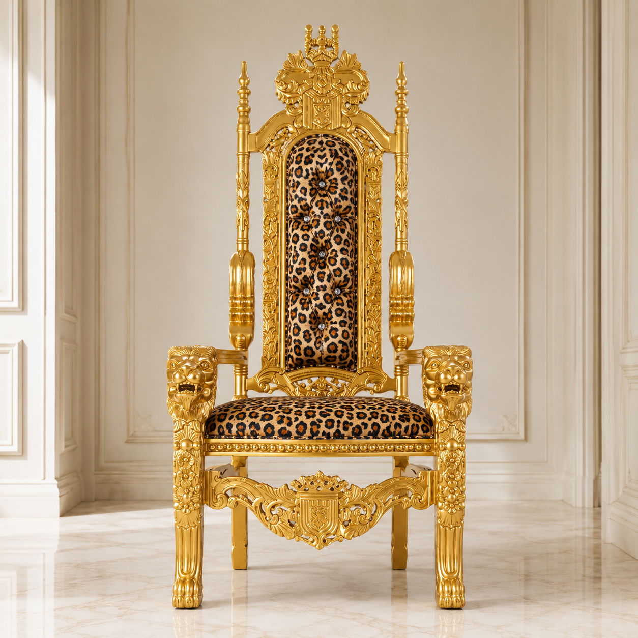 King David Lion Throne Chair - Velvet