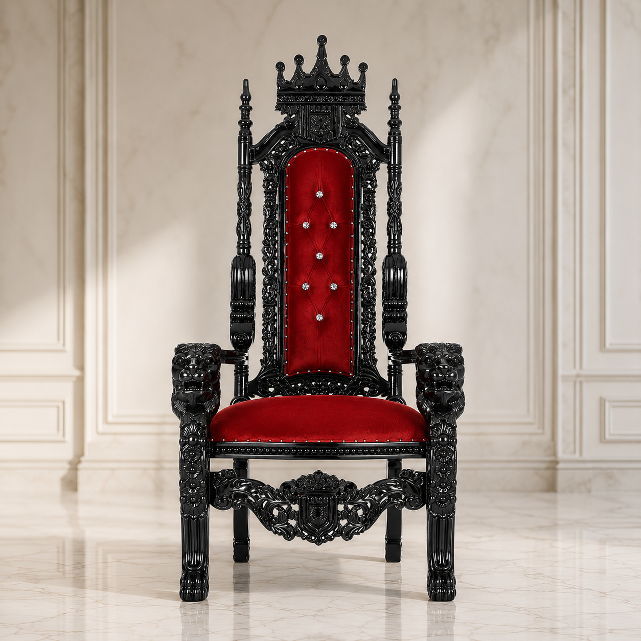 King David Crown Throne Chair - Velvet