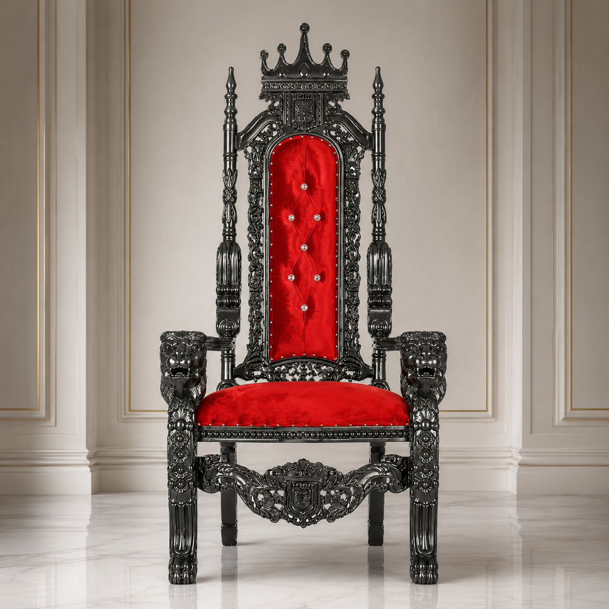 King David Crown Throne Chair - Velvet