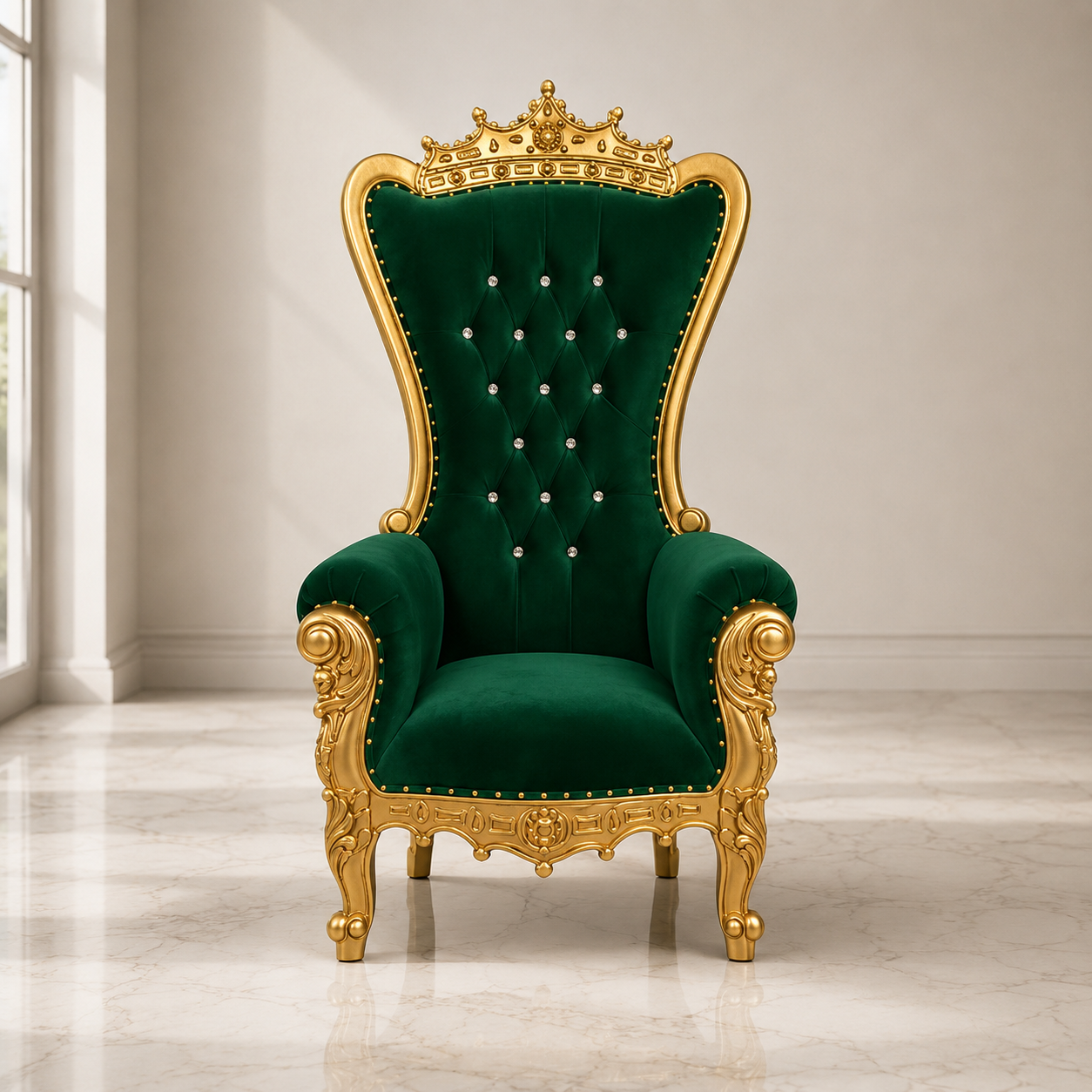 Crown Top Tiffany Throne Chair