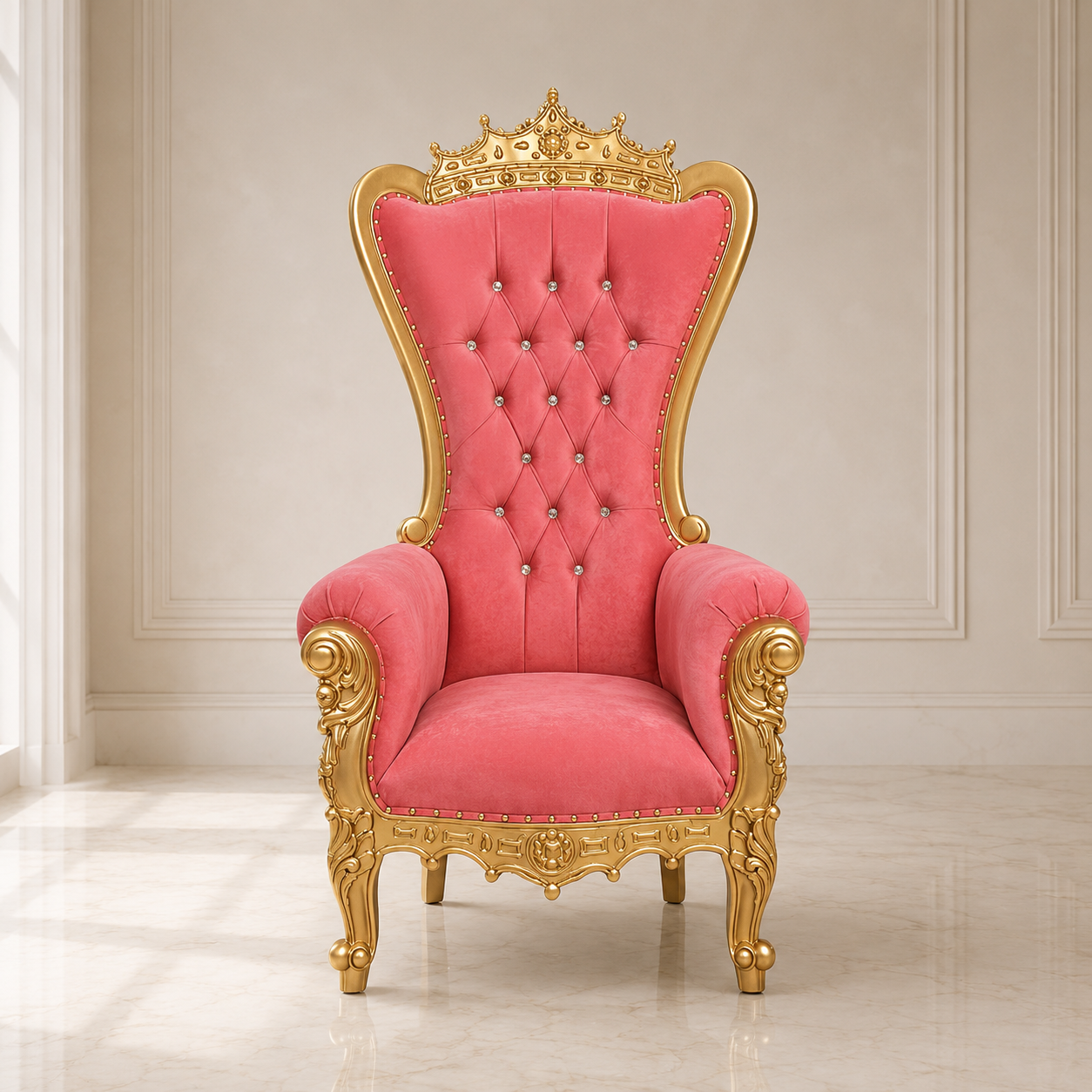 Crown Top Tiffany Throne Chair