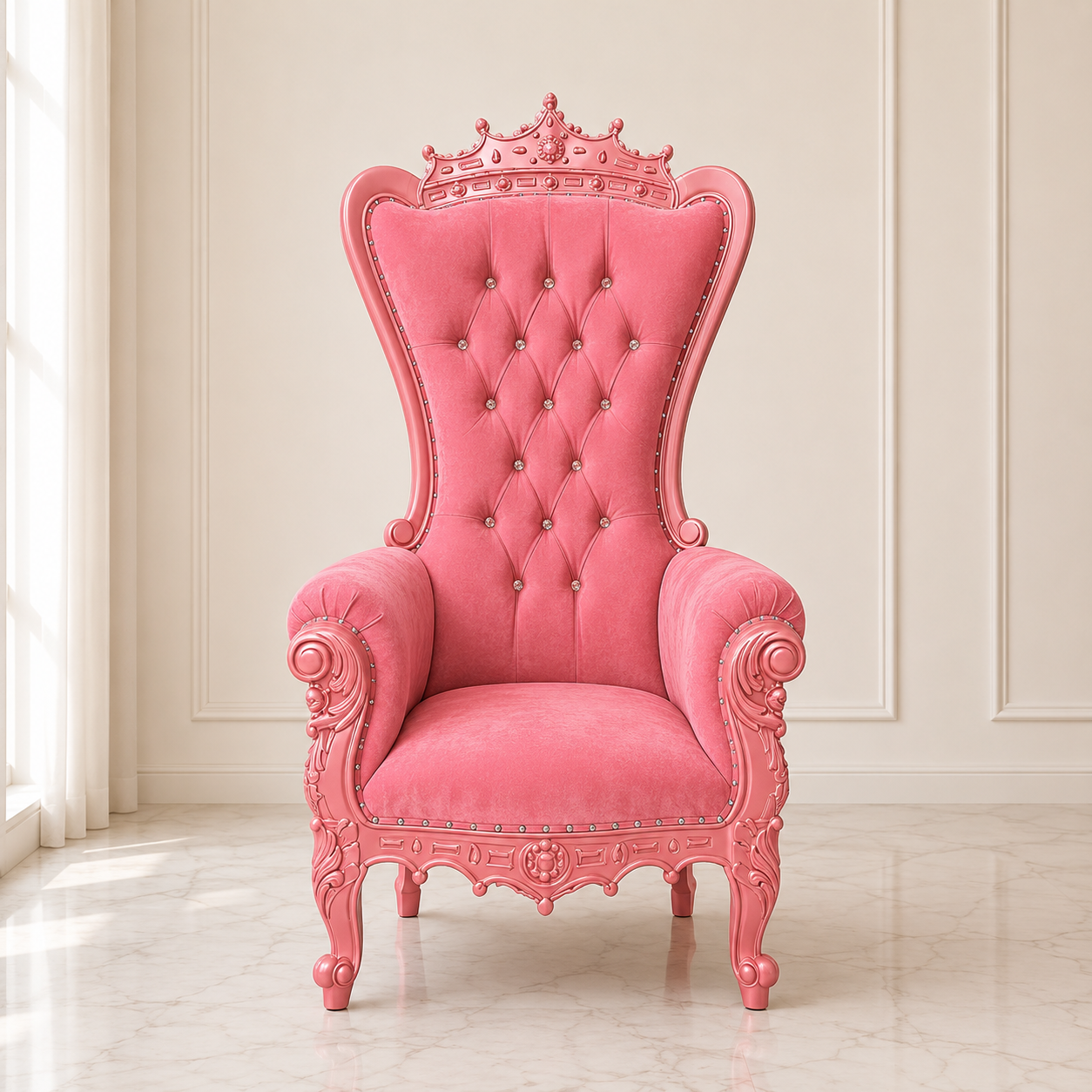 Crown Top Tiffany Throne Chair