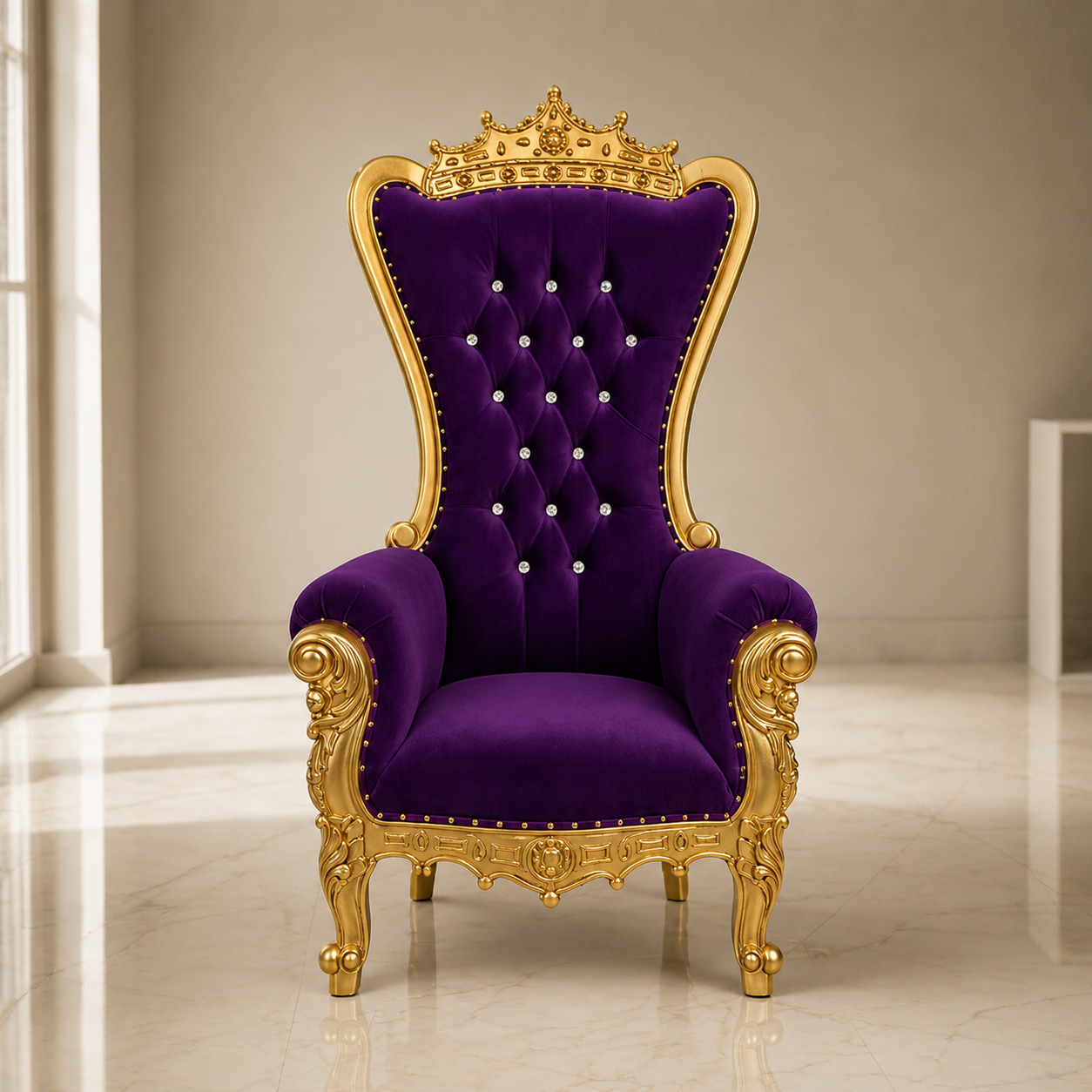 Crown Top Tiffany Throne Chair