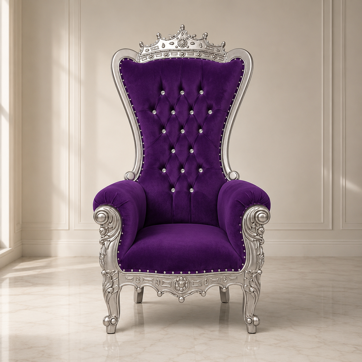 Crown Top Tiffany Throne Chair