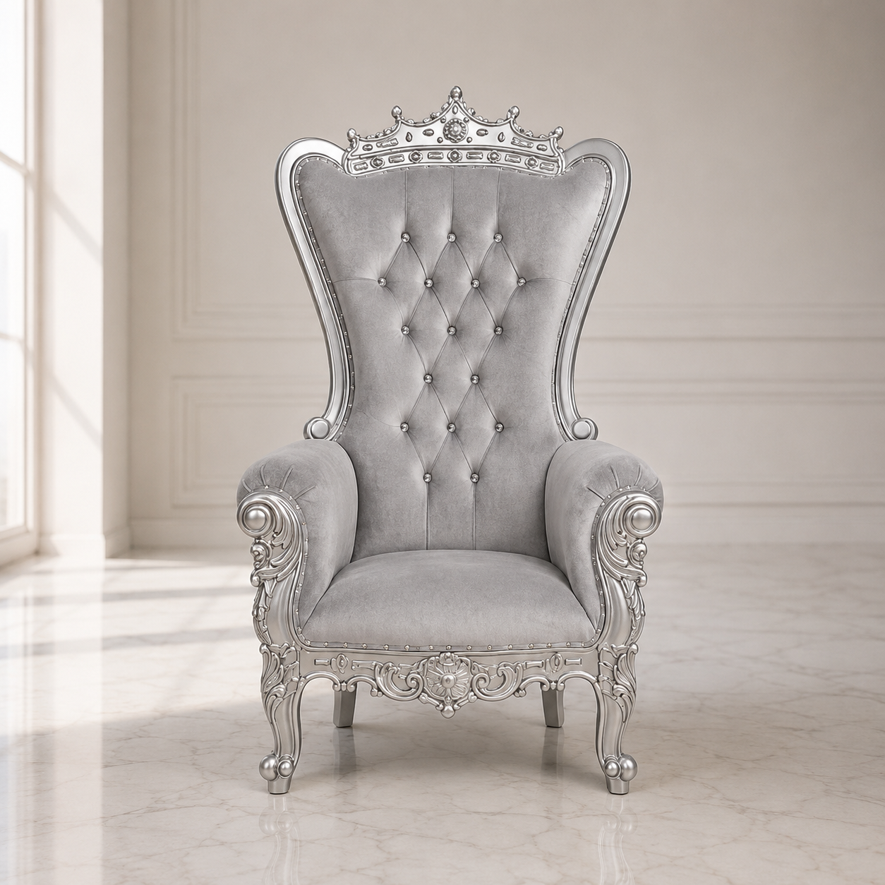 Crown Top Tiffany Throne Chair