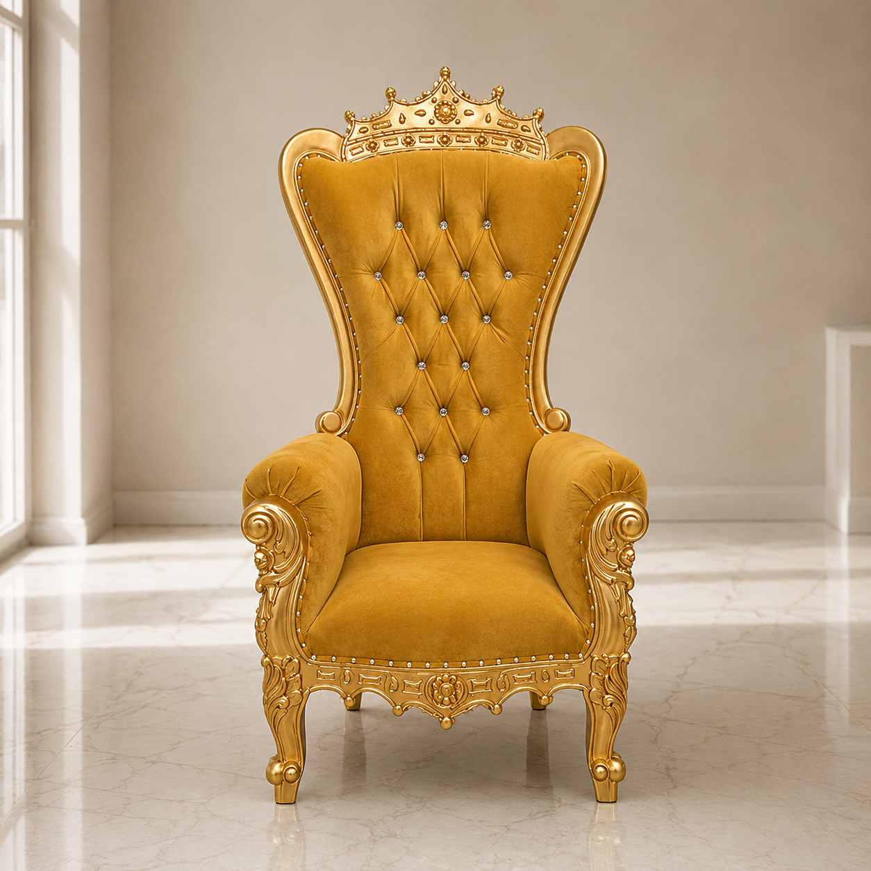 Crown Top Tiffany Throne Chair