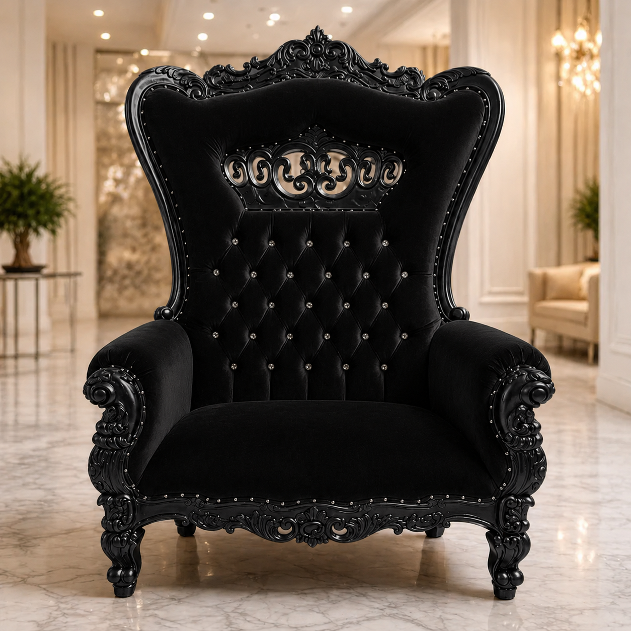 Crown Tiffany Extra Wide Throne Chair
