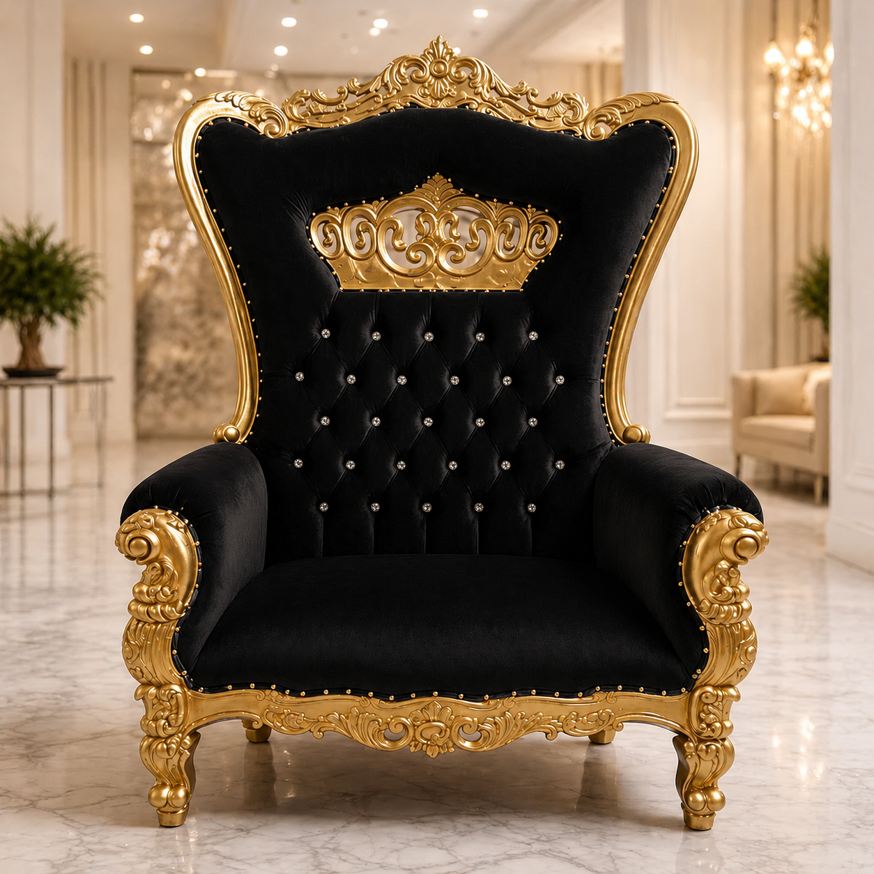 Crown Tiffany Extra Wide Throne Chair
