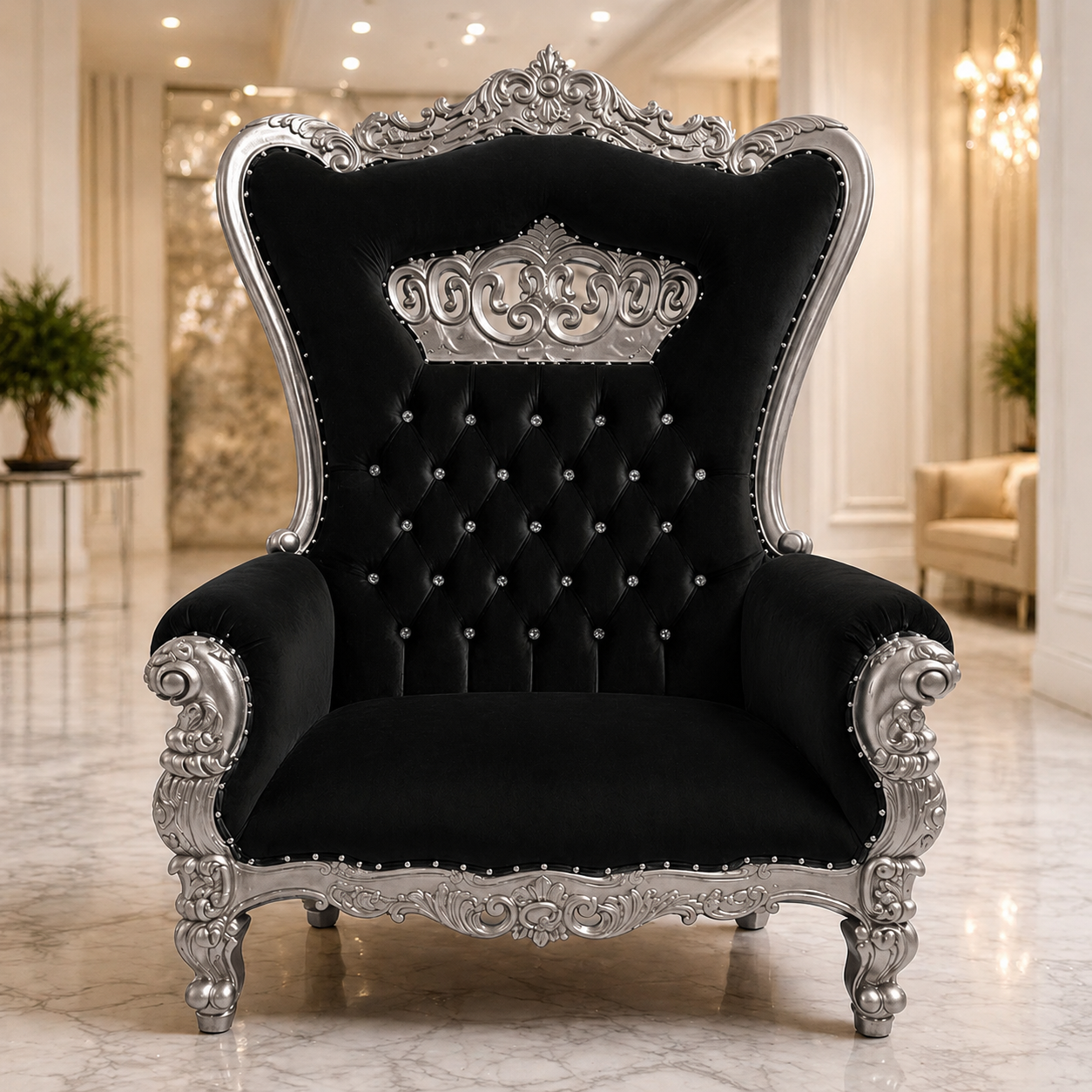Crown Tiffany Extra Wide Throne Chair
