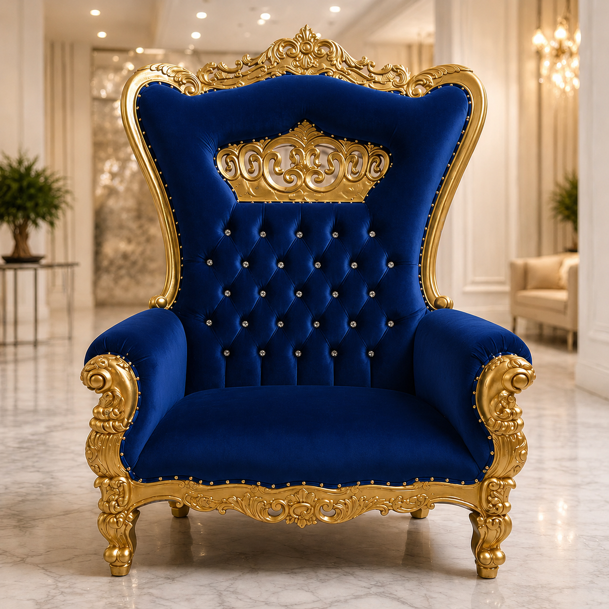 Crown Tiffany Extra Wide Throne Chair