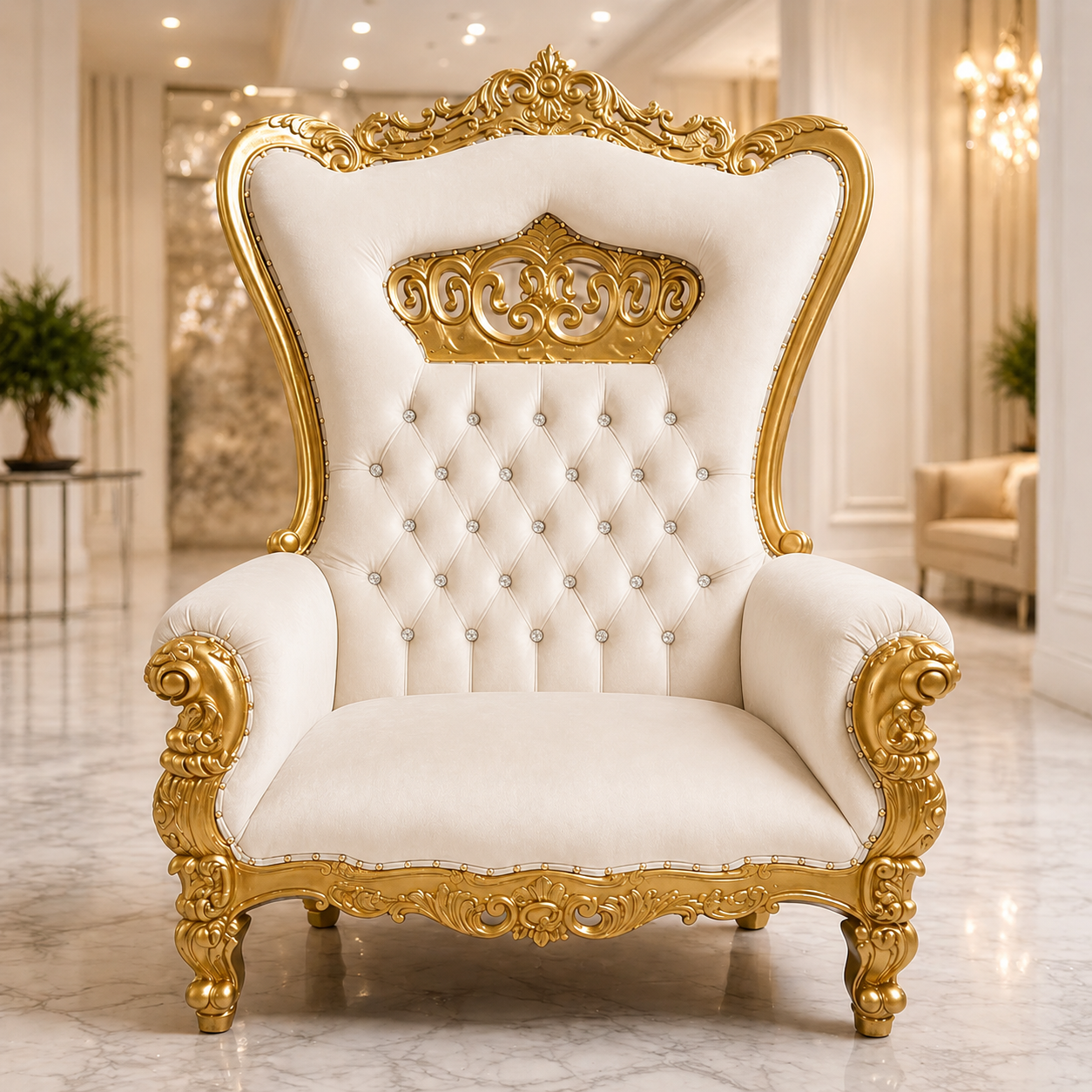 Crown Tiffany Extra Wide Throne Chair