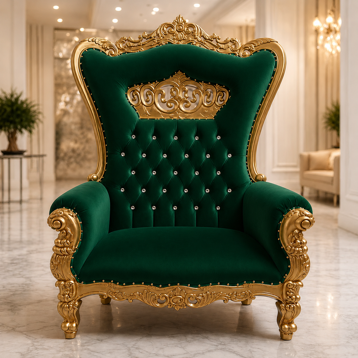 Crown Tiffany Extra Wide Throne Chair
