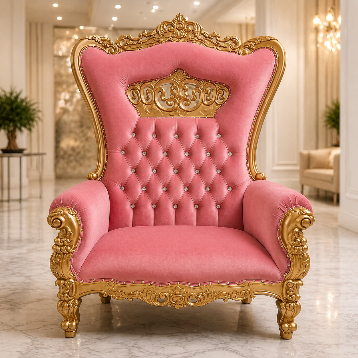 Crown Tiffany Extra Wide Throne Chair